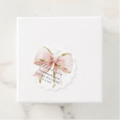 Elegant Coquette Pink Gold Bow Thank you Sweet 16 フェイバータグ (インサイチュ)