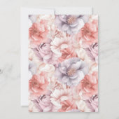 Elegant Coral and Lavender Peony 75th Birthday  招待状 (裏面)