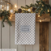 Elegant Coral Grey Towel Custom Name Kitchen Gift キッチンタオル