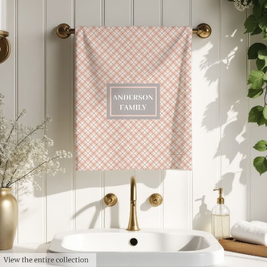 Elegant Coral Grey Towels Family Bathroom Gift バスタオルセット