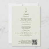 Elegant Coral Peony Art Nouveau QR Code Wedding 招待状 (裏面)