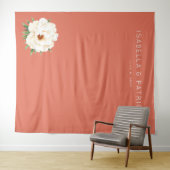 Elegant Coral Peony Floral タペストリー (インサイチュ(横))