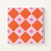 Elegant Coral & Pink Floral Geometric Notebook ノートブック (裏面)