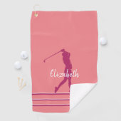 Elegant Coral Pink Magenta Golfer  ゴルフタオル (インサイチュ)