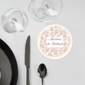 Elegant Coral Reef Wedding Coaster ラウンドペーパーコースター