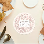 Elegant Coral Reef Wedding Coaster ラウンドペーパーコースター