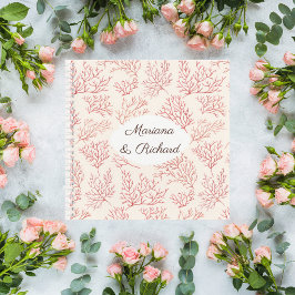Elegant Coral Reef Wedding Guest Book ノートブック