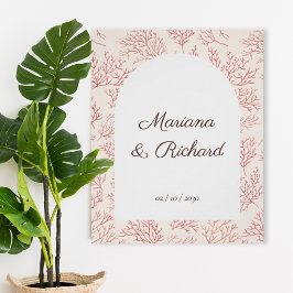 Elegant Coral Reef Wedding Poster ポスター