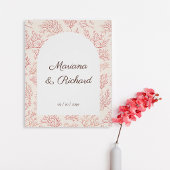 Elegant Coral Reef Wedding Poster ポスター