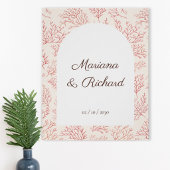 Elegant Coral Reef Wedding Poster ポスター