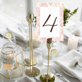 Elegant Coral Reef Wedding Table Number Card テーブルナンバー