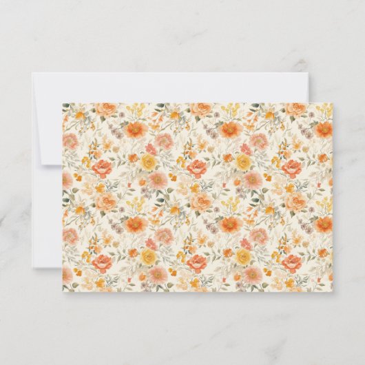 Elegant Coral RSVP Card (裏面)