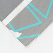 Elegant Coral Turquoise Grey Geometric Pattern  フリースブランケット (角)