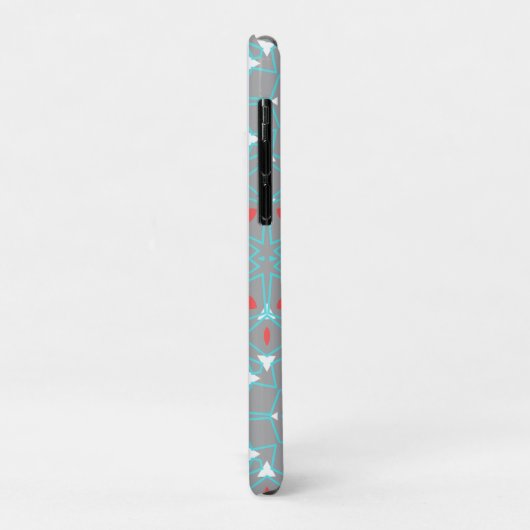 Elegant Coral Turquoise Grey Geometric Pattern  Case-Mate iPhoneケース (裏面/左)