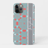 Elegant Coral Turquoise Grey Geometric Pattern  Case-Mate iPhoneケース (裏)