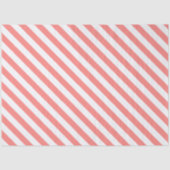 Elegant Coral White Striped Pattern 薄葉紙 (正面)