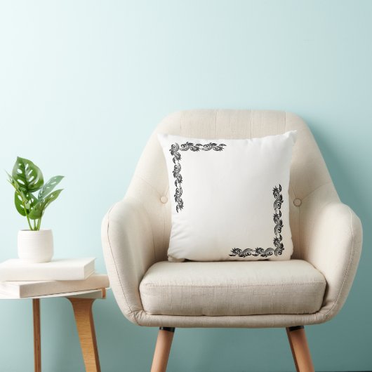 Elegant Corner Design Square Pillow |Customizable  クッション (椅子)