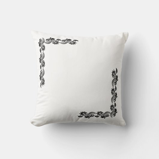 Elegant Corner Design Square Pillow |Customizable クッション (正面)