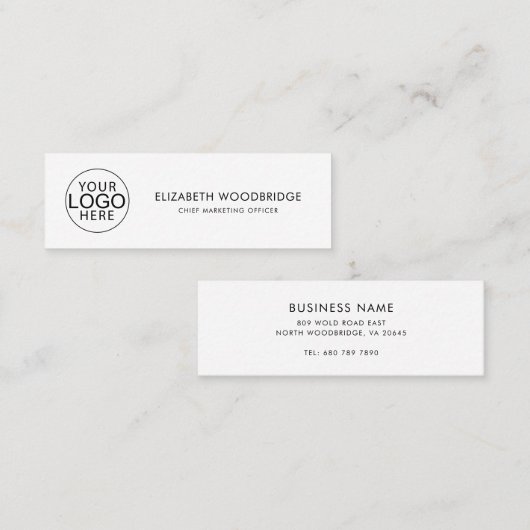 Elegant Corporate Logo Modern スキニー名刺 (正面/裏面)