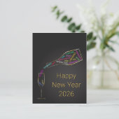 Elegant Corporate New Year 2026 Motivation Bottle  シーズンポストカード (スタンド正面)
