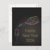 Elegant Corporate New Year 2026 Motivation Bottle  シーズンポストカード (正面/裏面)