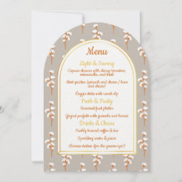 Elegant Cotton Floral Arch Baby Shower Menu 招待状