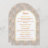 Elegant Cotton Floral Arch Baby Shower Menu 招待状 (正面/裏面)