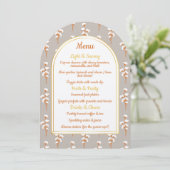 Elegant Cotton Floral Arch Baby Shower Menu 招待状 (スタンド正面)