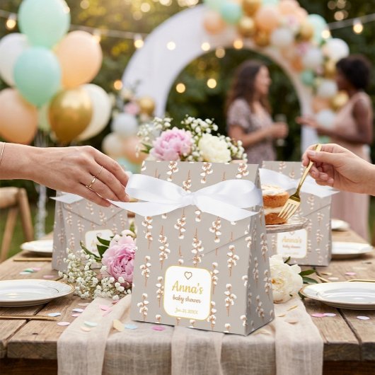 Elegant Cotton Floral Baby Shower フェイバーボックス