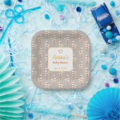 Elegant Cotton Floral Baby Shower ペーパープレート (パーティー)