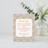 Elegant Cotton Floral Baby Shower Thank You Card エンクロージャーカード (スタンド正面)