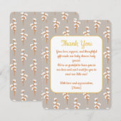 Elegant Cotton Floral Baby Shower Thank You Card エンクロージャーカード (正面/裏面)
