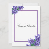 Elegant Country Chic Purple Floral Save the Date 招待状 (裏面)