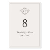 Elegant Country Monogram Wedding Table Number テーブルナンバー (正面)
