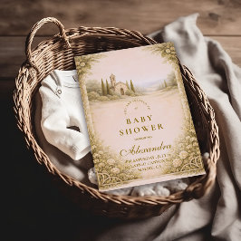 Elegant Countryside Garden Baby Shower 招待状