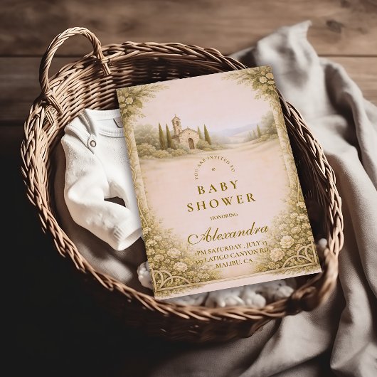 Elegant Countryside Garden Baby Shower 招待状