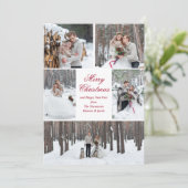 Elegant Couple Christmas Photo Collage Newlywed シーズンカード (スタンド正面)