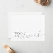 Elegant Couple Name Script Monogram ノートカード (正面/裏面インサイチュ)