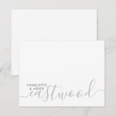 Elegant Couple Name Script Monogram ノートカード (正面/裏面)
