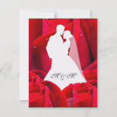 elegant couple red roses 招待状 (正面)