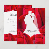 elegant couple red roses 招待状 (正面/裏面)
