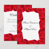 elegant couple red roses 招待状 (正面/裏面)