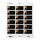 Elegant Couple Silhouette with Roses ラベル (フルシート)