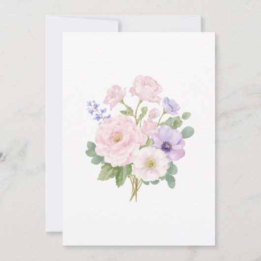 Elegant Couples Christmas Wedding Reception Floral 招待状 (裏面)