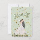 Elegant couples floral green RSVP card (裏面)