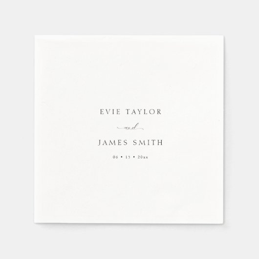 Elegant Couples Names Script Wedding スタンダードカクテルナプキン (正面)