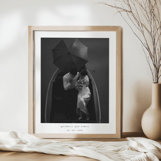 Elegant Couples Newlywed Modern Photo Wedding ポスター