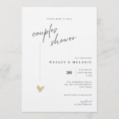 Elegant Couples Shower Calligraphy Typo Wedding  招待状 (正面)