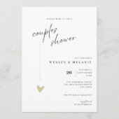 Elegant Couples Shower Calligraphy Typo Wedding  招待状 (正面)