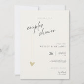 Elegant Couples Shower Calligraphy Typo Wedding  招待状 (正面)